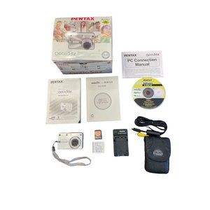 PENTAX Optio S5Z Digital COMPACT Camera Case Battery Charger USB Manual CD WORKS